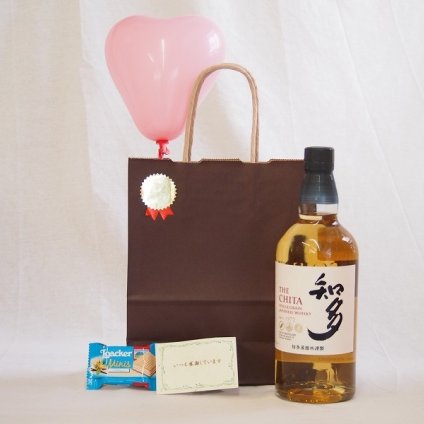 父の日セット 知多蒸留所謹製 サントリー グレーンウイスキー 知多700ml メッセージカード ハート風船 ミニチョコ付き