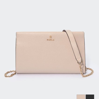 フルラ FURLA WE00455 ARE000 ショルダーバッグ カメリア ミニ レディース バッグ クロスボディ ミニバッグ 斜め掛け カジュアル チェーンバッグ 肩掛け ロゴ プレゼント シンプル コンパクト ギフト 本革 鞄 CAMELIA MINI CROSSBODY BAG ベージュ ブラック