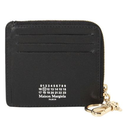 メゾン マルジェラ Maison Margiela コインケース S56UI0205 P4303 T8013 フォーステッチ キーリング付き L字ファスナー式 小銭入れ カードケース BLACK ブラック