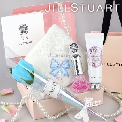 JILL STUART(ジルスチュアート) ハンカチ＆ハンド・ネイルケア ギフトセット  (ホワイトフローラル ハンドクリーム + ネイルオイル Ｎ01 + ハンカチ）