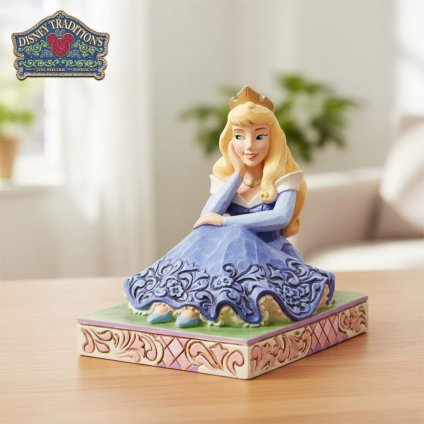 オーロラ姫 お座りポーズ 8.5cm 眠れる森の美女 | ディズニー トラディションズ ジムショア グッズ フィギュア 人形 置物 彫刻 Jim Shore 正規輸入品