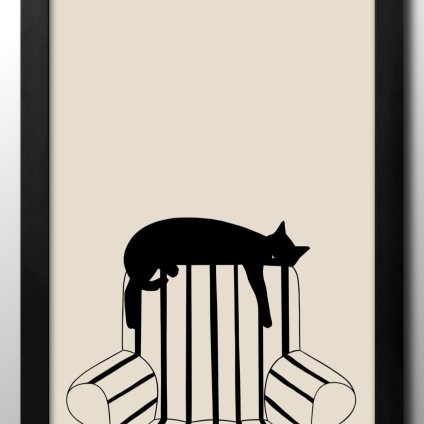 日本製 くつろぎ猫 ネコ A3 サイズ ポスター アート おしゃれ 絵画 インテリア 北欧 イラスト マット紙 艶消し アートパネル 額 フレーム デザイン 壁掛け ギフト 新築祝い ディスプレイ  速達 送料無料