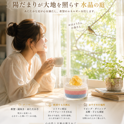 大切な毎日を頑張る自分へ。希望を灯す、小さな水晶の庭。