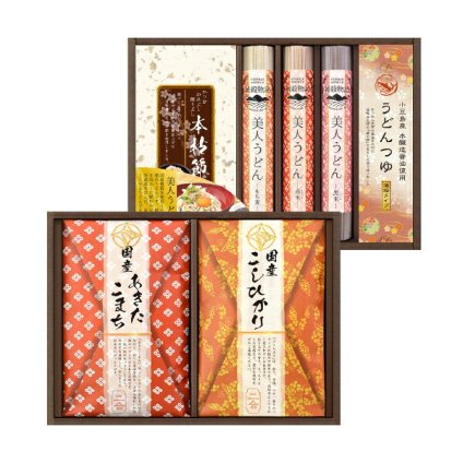 麺米御膳-めんまいごぜん-B(ギフト プレゼント 贈り物 個包装 名入れ お米 うどん お祝い 内祝い 結婚祝い 結婚内祝い 出産内祝い 手土産 お返し お礼 快気祝い 退職祝い 引越祝い 詰め合わせ 挨拶 人気 おすすめ)