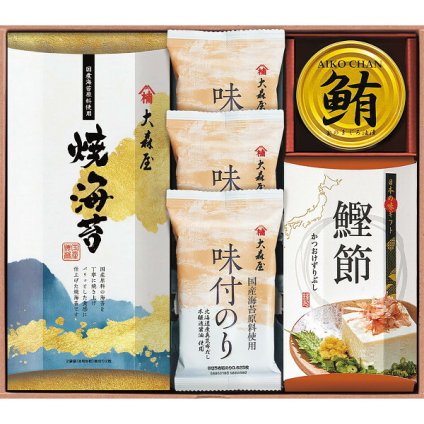 大森屋 海の幸詰合せ [26-7609-044] OYR-COK 焼海苔 味付のり 鰹削り節 鮪油漬 詰め合わせ セット ギフト 出産内祝い 結婚内祝い お返し 内祝い
