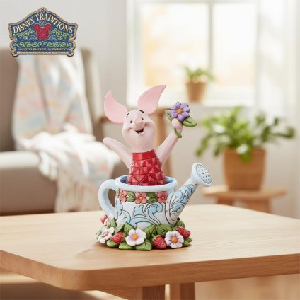 ピグレット じょうろ 11cm くまのプーさん | ディズニー トラディションズ ジムショア グッズ フィギュア 人形 置物 彫刻 Jim Shore 正規輸入品