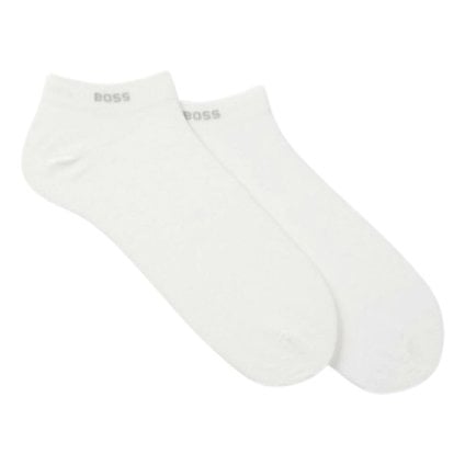ヒューゴ・ボス HUGO BOSS ソックス アンクル丈 2足組 セット ロゴ コットン混紡 ストレッチ ギフト 靴下 50469849 100 メンズ ホワイト