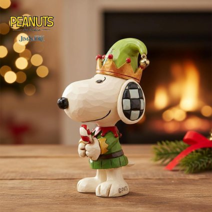 スヌーピー クリスマス エルフ ミニ 9.5cm クリスマス | ジムショア ピーナッツ グッズ フィギュア 人形 置物 彫刻 Jim Shore 正規輸入品