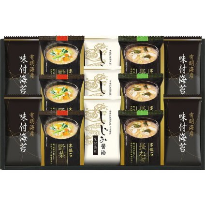 マルコメ フリーズドライみそ汁 有明海産味付海苔セット [26-2901-030] NTS-DS 味付のり しじみ醤油 みそ汁 詰め合わせ グルメ 食品 常温 保存食 非常食 惣菜セット 内祝い お返し お祝い ギフト 贈り物 プレゼント