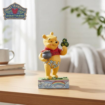 プーさん クローバーズ 12cm くまのプーさん | ディズニー トラディションズ ジムショア グッズ フィギュア 人形 置物 彫刻 Jim Shore 正規輸入品