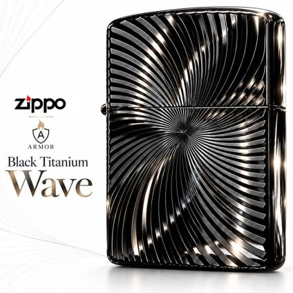 ZIPPO アーマー ブラックチタンウェーブ ジッポ ライター チタン加工 彫刻 両面加工 黒 かっこいい ギフト 重厚 おしゃれ 高級 メンズ プレゼント