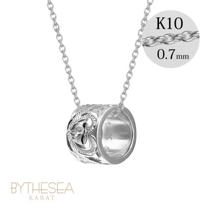 ゴールド ネックレス ハワイアンジュエリー ネックレス ゴールド ホワイトゴールド ネックレス スクロールチューブ Lサイズ 14K K14 K10 10Kあずきチェーン太0.7mm ギフトラッピング可能 BY THE SEA バイザシー プレゼント ハロウィン 【品番：CG-GP126W】