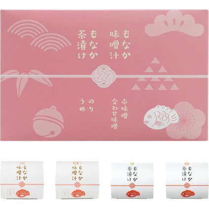 もなか味噌汁＆茶漬け 4個 [26-0417-034] 7793 鯛型もなか 赤味噌 合わせ味噌 のり茶漬け うめ茶漬け お中元 お歳暮 内祝い ギフト
