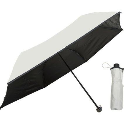 【直送】ノーブランド 裏黒コーティング [26-0354-156] 裾パイピング55cm晴雨兼用傘 アイボリー 折りたたみ傘 日傘 雨傘 1級遮光 UVカット 撥水 手開き式 レディース ギフト