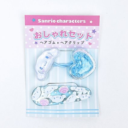 サンリオ シナモロール おしゃれセット (ヘアゴム＆ヘアクリップ) 日本製 Sanrio