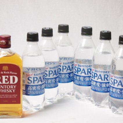 家飲みを、バーカウンターへ ハイボールウイスキー7本セット(サントリー ウイスキー レッド39度 サントリー天然水スパークリング) 640ml×1本 500ml×6本