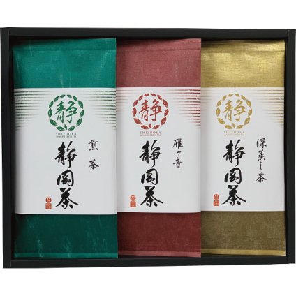 宇治森徳 静岡銘茶詰合せ [26-0422-054] BMG-30 煎茶 雁ヶ音 深蒸し茶 静岡茶 日本茶 お茶 茶葉 詰め合わせ 詰合せ 3本 飲み比べ ギフト 贈り物 プレゼント 内祝い お返し