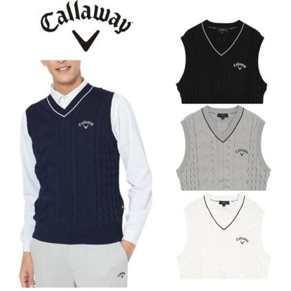 キャロウェイ ゴルフ メンズ ベスト Vネックケーブルニットベスト (MENS) Callaway Outlet Callaway Golf  C25219100 2025年秋冬モデル お誕生日祝い お祝い 記念品 30代 40代 50代 60代 母の日 お母さん 還暦祝い 敬老の日 彼女 人気プレゼント プレゼント