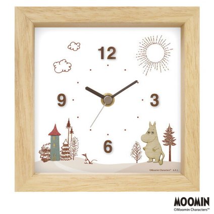 【直送】アートプリントジャパン ムーミン MOOMIN ウッドパーツクロック [26-0252-124] 137656 ナチュラル 卓上時計 置時計 壁掛け時計 スイープ秒針 静音 木製 アクリル キャラクター おしゃれ ギフト プレゼント