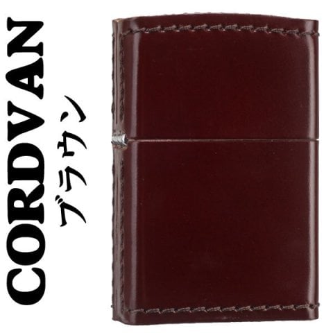 【名入れ】【送料無料】zippo ジッポーライター 革巻きコードバン ブラウン Zippoケース刻印不可商品 誕生日 ギフト プレゼント[zCV-BW]