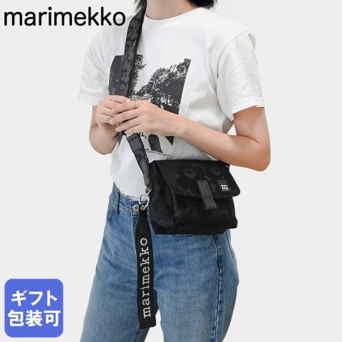 マリメッコ marimekko ショルダーバッグ ミニ メッセンジャーバッグ Unikko ウニッコ レディース ブラック 92803 092803 999 北欧雑貨 北欧デザイン 送別会 誕生日 お中元 結婚祝い 結婚式 高級 父の日 母の日 ホワイトデー