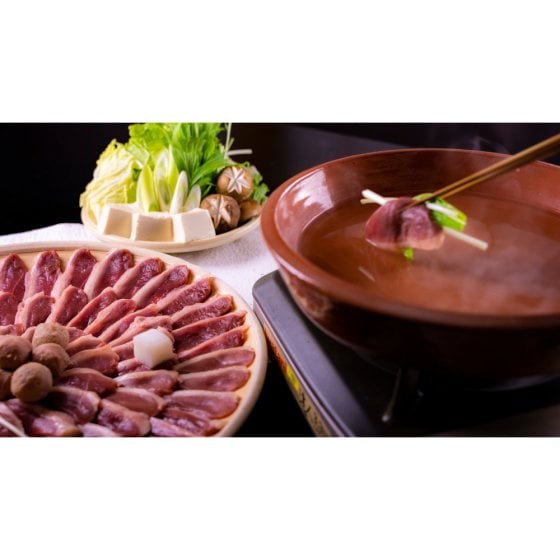 鴨とつくねのトリュフ出汁しゃぶしゃぶ そば付き 鶏肉