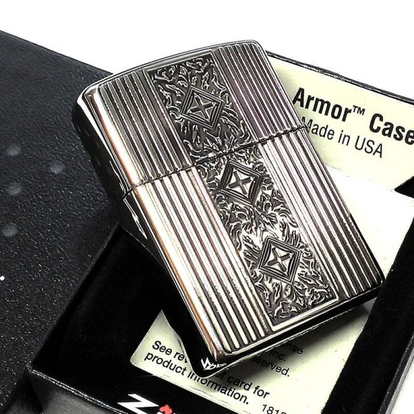 ZIPPO アーマー アラベスク クロス ジッポ ライター 両面加工 中世模様 
