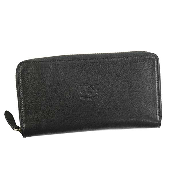 イルビゾンテ IL BISONTE ラウンドファスナー長財布 C0857 153 BLACK 