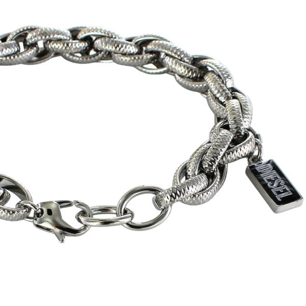 DIESEL シルバー ブラック チェーンブレスレット ディーゼル DIESEL ブレスレット メンズ レディース ユニセックス