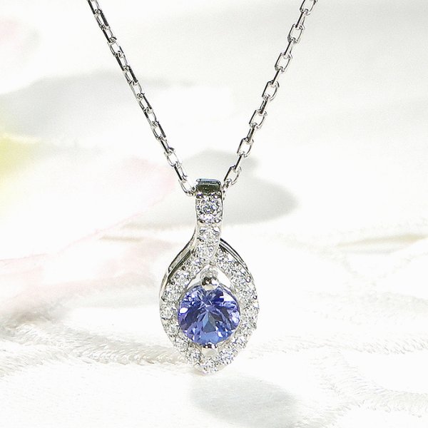 ネックレス プラチナ PT900 タンザナイト ダイヤモンド 0.12ct 