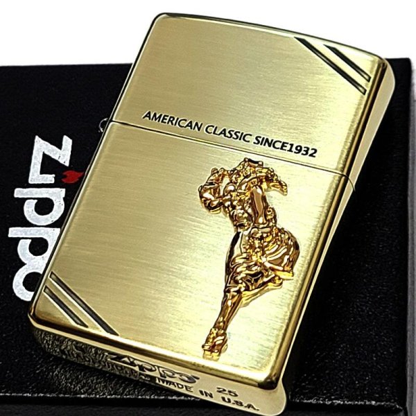 ZIPPO ライター ウィンディ ジッポ 立体メタル おしゃれ ゴールド