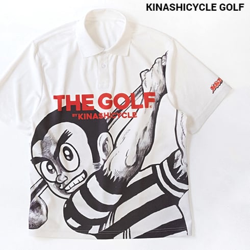 木梨サイクル ポロシャツ プロゴルファー猿 ホワイト ゴルフウェア　Lサイズ L【KINASHI CYCLE GOLF ポロシャツ（プロゴルファー猿×木梨サイクル
