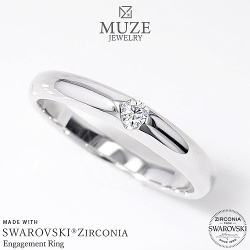 MUZE JEWELRY プラチナ仕上げ プラチナ仕上げエンゲージリング 婚約