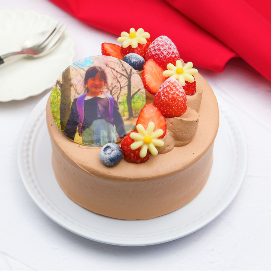 おいしい写真プリント♪】苺の生チョコショートケーキ 4号 12cm 3～4人