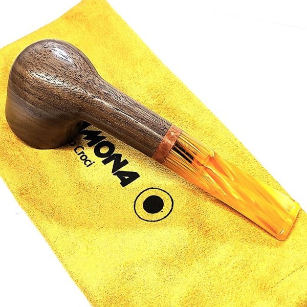 一点物 TALAMONA パイプ ウォールナット 天然木 イエロー マーブル 