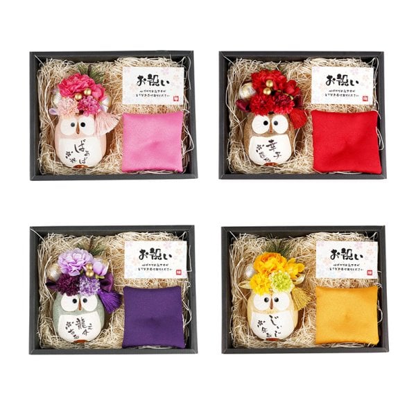 送料無料 】【 名入れ ぽってり ふくろう フラワー 単品 】 名前入り