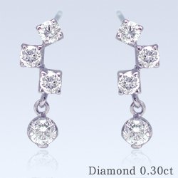 K18YG/PG/WG【0.3ct】ダイヤモンドスウィングピアスピアス『La 