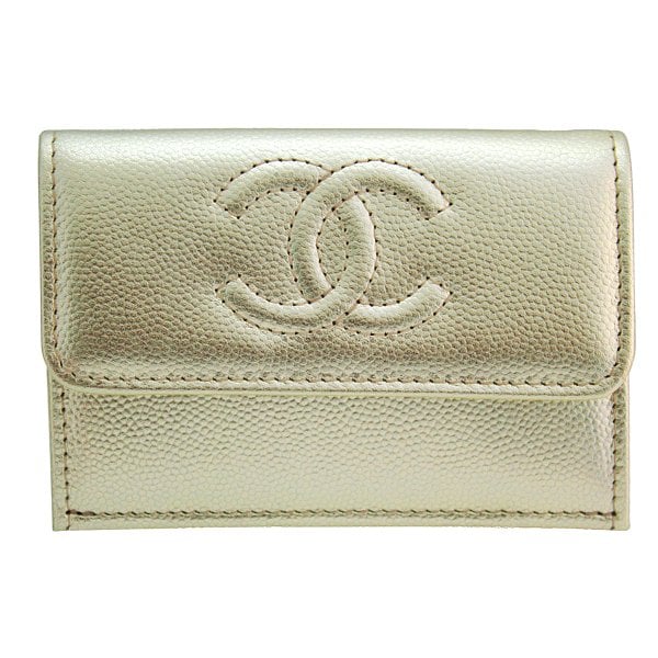 入手困難カラー】CHANEL シャネル 財布 三つ折り財布 キャビアスキン 