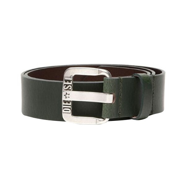 DIESEL ストーン付きブラックベルト Diesel ラインストーンロゴ レザー