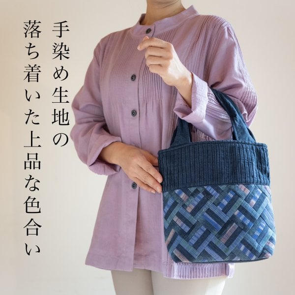 母 プレゼント 細かいパッチワークのミニトートバッグ バッグ 手提げ
