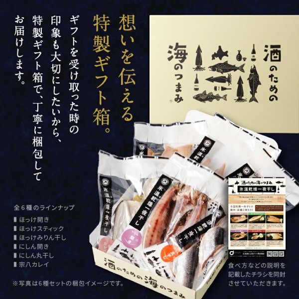 干物 酒のための海のつまみ氷温乾燥一夜干し-各1袋（6種）詰め合わせ