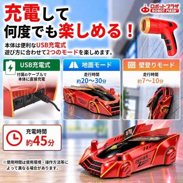 ラジコンカー 壁を走る ラジコン 子供 赤 車 玩具 壁を走る車 誕生日
