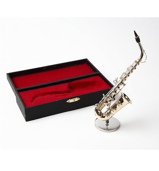 名入れ対応可】ミニチュア楽器 アルトサックス 1/6サイズ スタンド