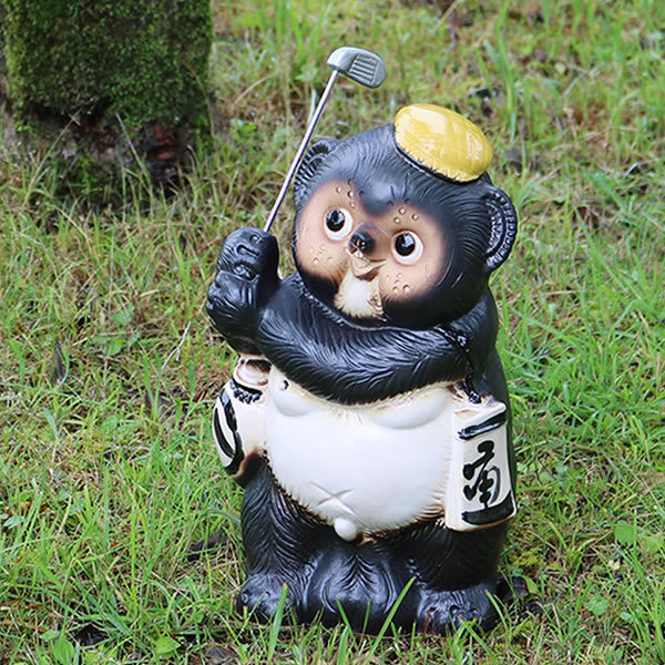信楽焼 たぬき 置物 高さ29cm 陶器 縁起物 9号ゴルフ狸 ta-0335 