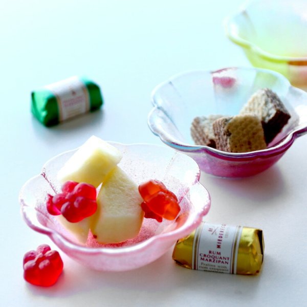 藍花×岩澤硝子 桜のいろどり 小鉢 3色セット 和食器 Aika 江戸硝子 