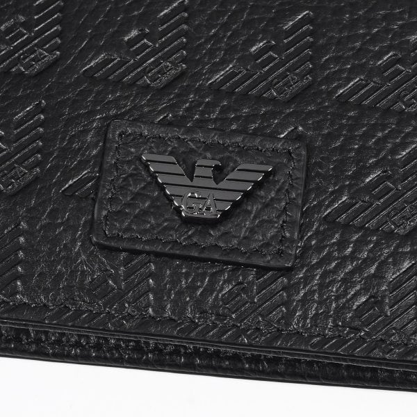 EMPORIO ARMANI 二つ折り財布 ロゴ総柄 エンポリオ アルマーニ EMPORIO ARMANI 二つ折り財布 小銭入れ付き