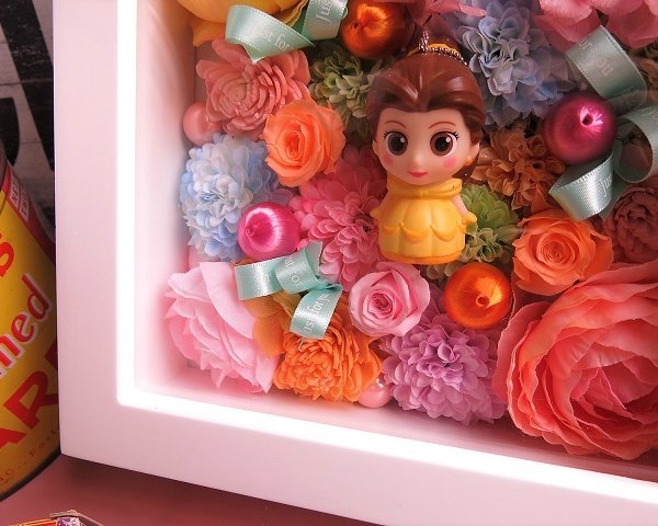 プロポーズ 彼女 花 ディズニー ベル プリザーブドフラワー入り 壁掛け