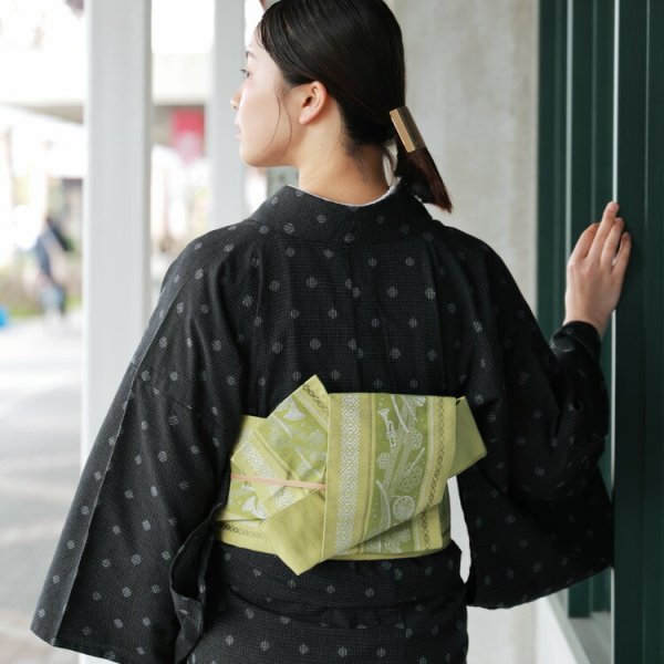 久留米織 木綿着物 2点 セット 博多織 半幅帯 ROCCA 六花 日本製 着物