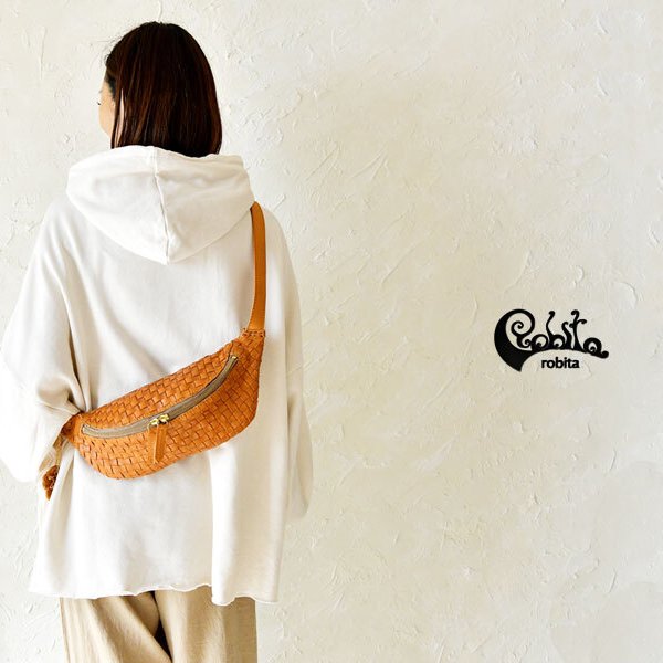 robita ロビタ】メッシュ レザー ウエストバッグ (AN242)anyam nya 
