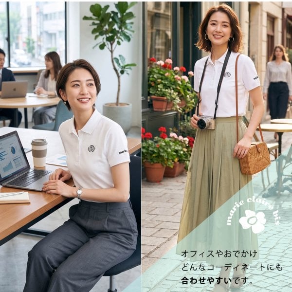 marie claire bis 半袖 ポロシャツ レディース マリクレール ビス 脇汗